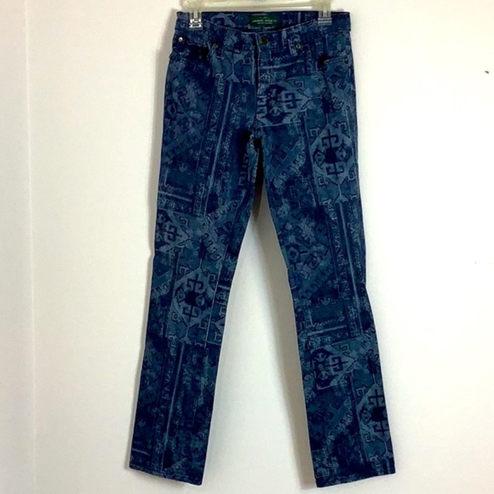 Lauren Ralph Lauren Teal Blue Patterned Women's Jeans